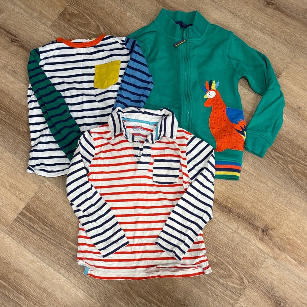Mini Boden Striped and Parrot Kids Tops